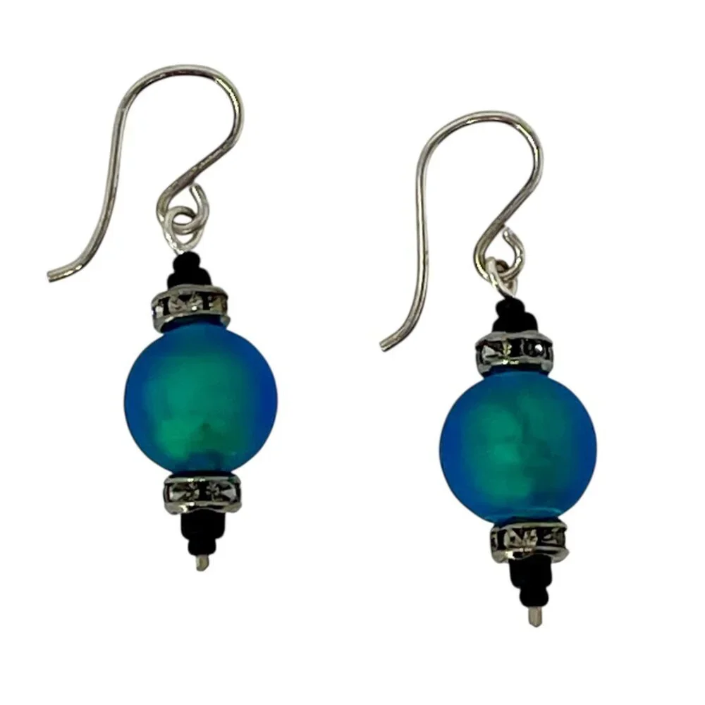 Sterling Silver Venetian Glass & Swarovski Crystal Earrings | Artisan Studio